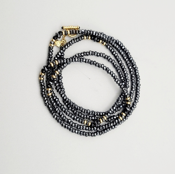 David Yurman Osetra Tweejoux Necklace with Hematine, Black Onyx and 18K Gold - Picture 9 of 15